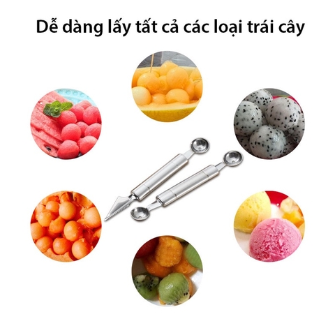 Dụng cụ khắc tỉa nạo tạo hình hoa quả, 2 đầu tao hình chuyên nghiệp, chất liệu inox 304 cao cấp - Bartender Wit