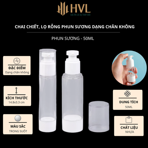 Chai chiết, lọ rỗng phun sương dạng chân không