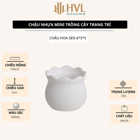 Chậu Hoa Nhựa Giả Gốm Mini – Bình Hoa Decor Siêu Bền Không Lo Rơi Vỡ