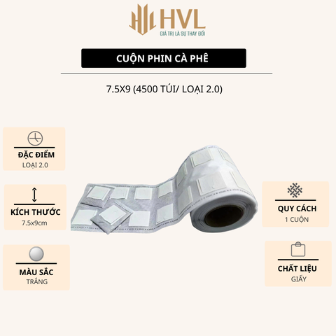 Cuộn phin cà phê -7.5x9 (4500 túi/ loại 2.0)