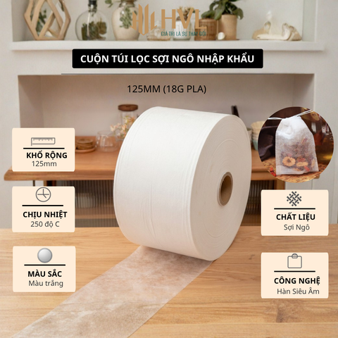 Cuộn túi lọc trà PLA chất liệu sợi ngô - HVL