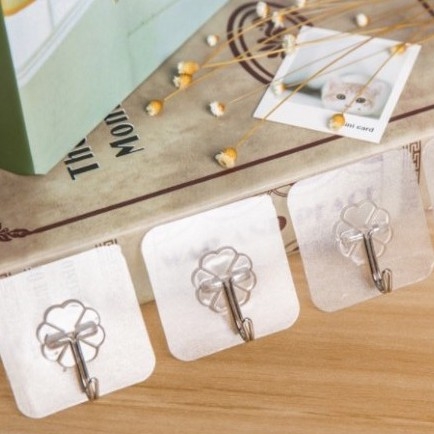 COMBO 10 Móc dán tường trong suốt, chịu lực tốt, móc treo đồ - HVL TEA