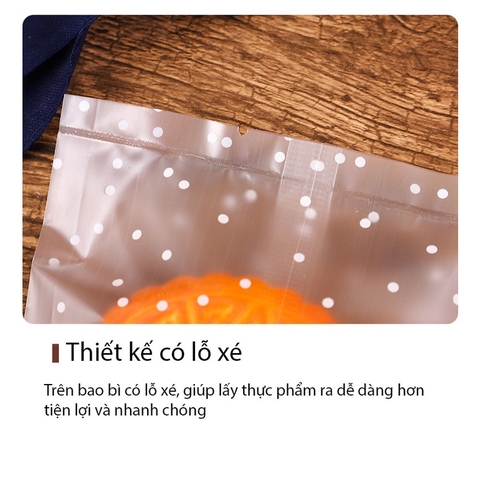 [Mã LIFE1511A giảm 10% đơn 50K] Túi đựng trà/ bánh kẹo,Túi OPP Chấm Bi, hàn nhiệt,100c/1sp - VUA BAO BÌ
