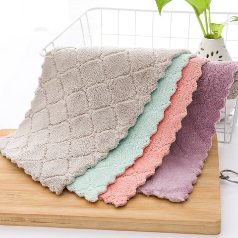 Khăn lau 2 mặt đa năng bằng vài bông cao cấp, thấm nước - HVL TEA