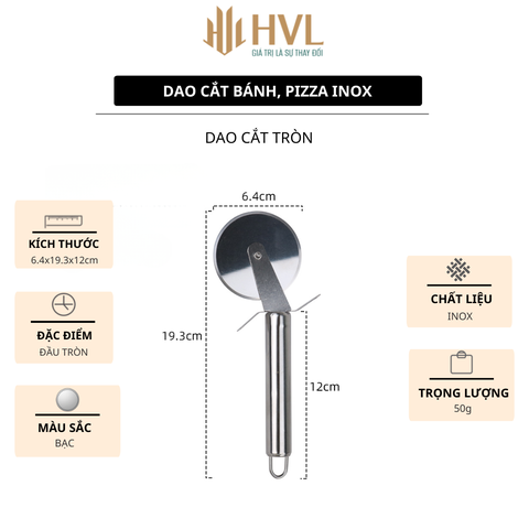 Dao cắt bánh, pizza inox