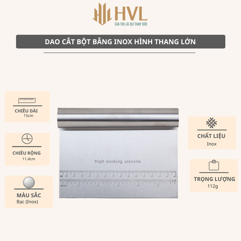 Dao cắt bột bằng inox hình thang lớn