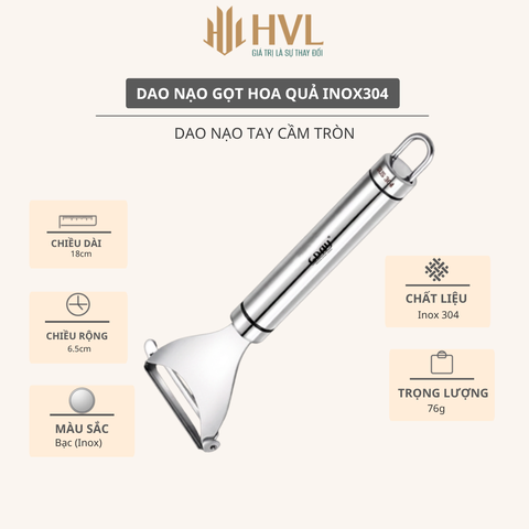 Dao nạo/gọt hoa quả inox304 - Dao nạo tay cầm tròn