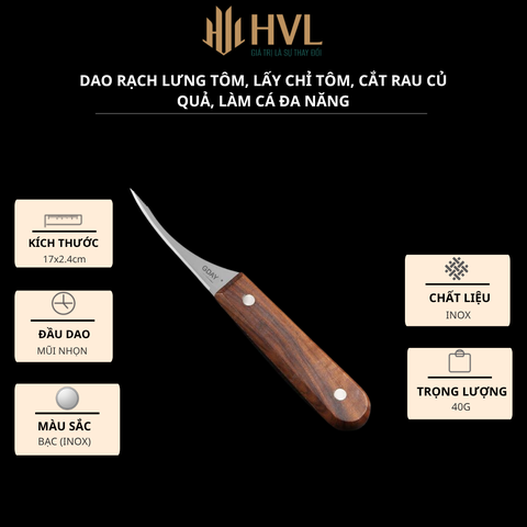 Dao rạch lưng tôm, lấy chỉ tôm, cắt rau củ quả, làm cá đa năng