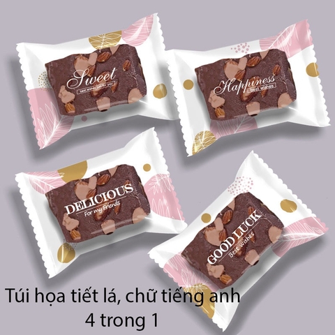 Túi đựng bánh kẹo, trà hàn nhiệt hoạ tiết Chữ Tiếng Anh 4 in 1