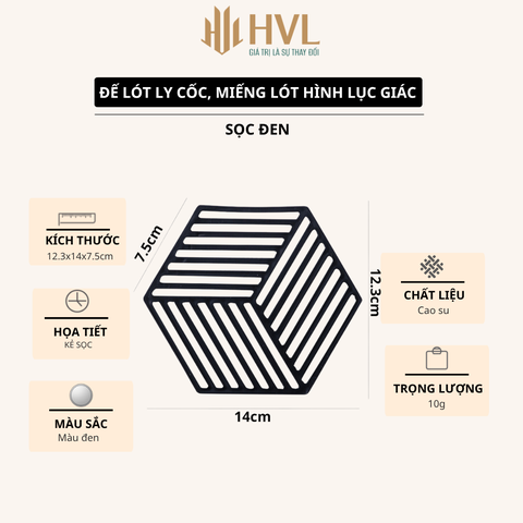 Đế lót ly cốc, miếng lót hình lục giác