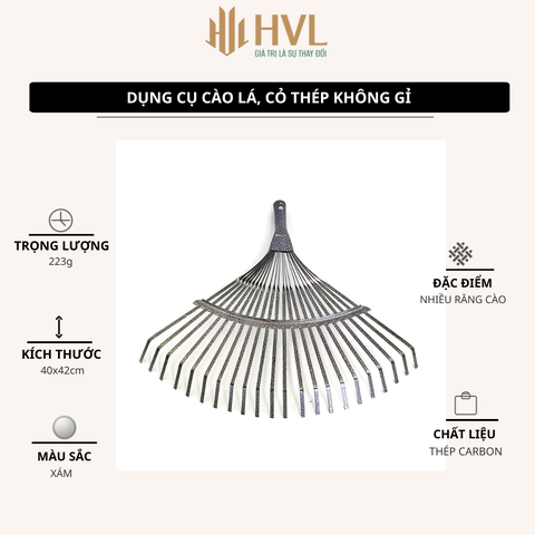 Dụng cụ cào lá, cỏ thép không gỉ