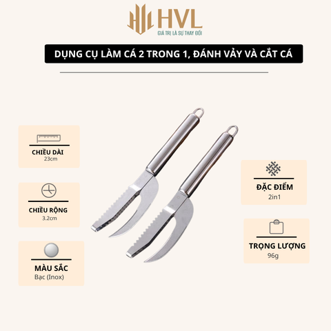 Dụng cụ làm cá 2 trong 1, đánh vảy và cắt cá