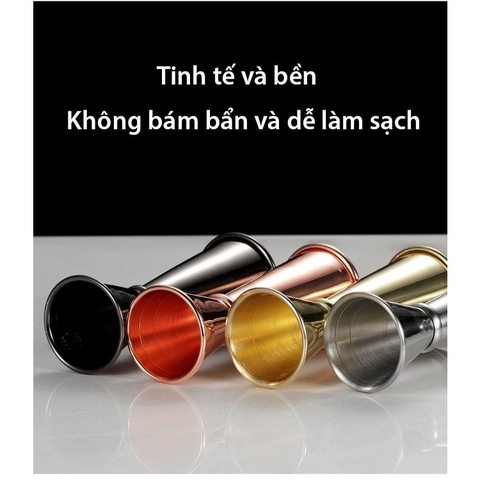 Ly đong 2 đầu - Jigger 2 đầu chất liệu PC, inox thực phẩm pha chế, định lượng vạch chia - Bartender Witch