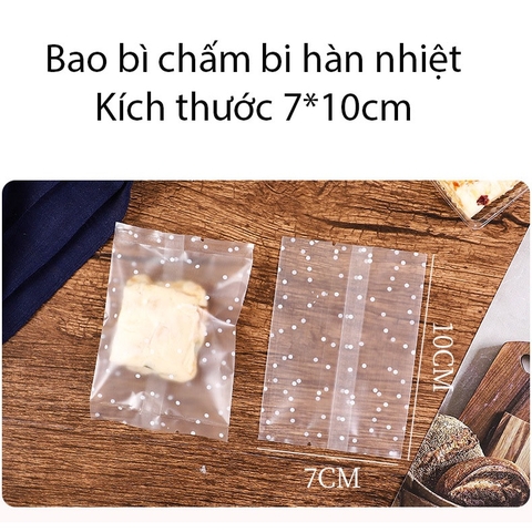[Mã LIFE1511A giảm 10% đơn 50K] Túi đựng trà/ bánh kẹo,Túi OPP Chấm Bi, hàn nhiệt,100c/1sp - VUA BAO BÌ