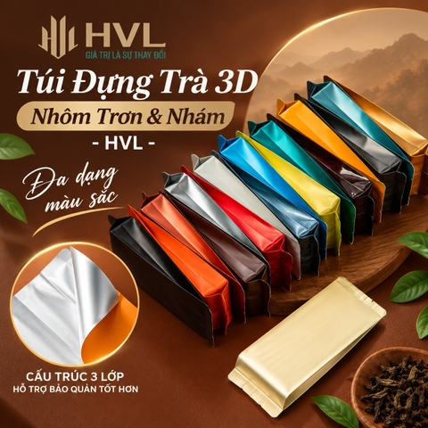 Túi Đựng Trà 3D Nhôm Trơn & Nhám 15x5.5x2.5cm – 50 Túi/Bịch