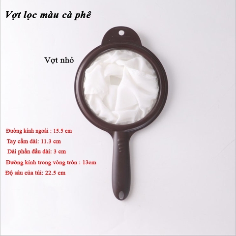 Vợt lọc trà vải, quai inox, nhiều kích thước, vợt lọc màu cà phê, HVL TEA