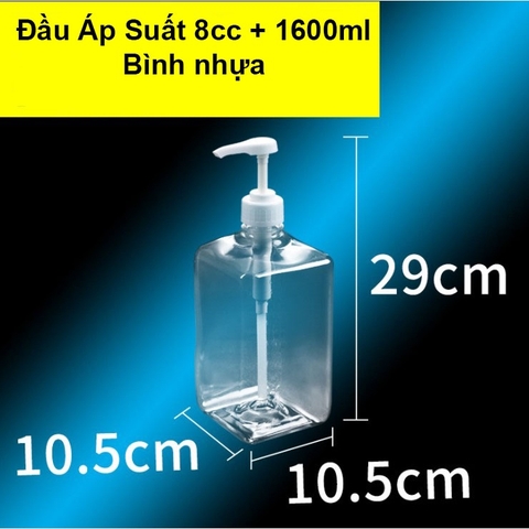 Bình bơm đường/siro thủy tinh có pump 1100ml cao cấp, loại tốt - HVL TEA