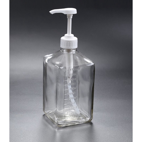 Bình bơm đường/siro thủy tinh có pump 1100ml cao cấp, loại tốt - HVL TEA