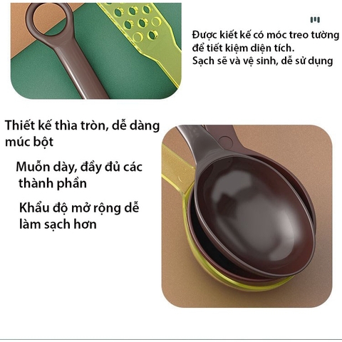 Thìa đong nâu múc bột, múc sốt hoa quả - muỗng đong nâu định lượng 10/15 gram - HVL TEA