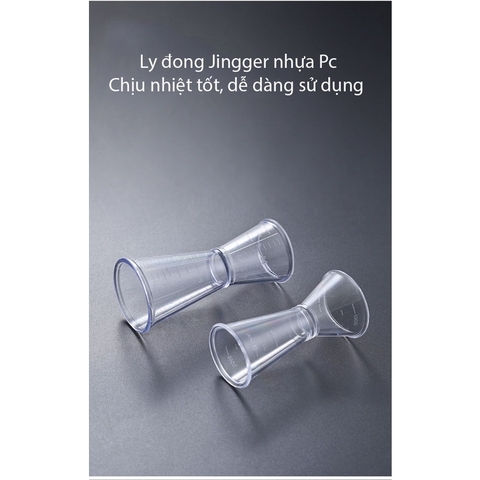 Ly đong 2 đầu - Jigger 2 đầu chất liệu PC, inox thực phẩm pha chế, định lượng vạch chia - Bartender Witch