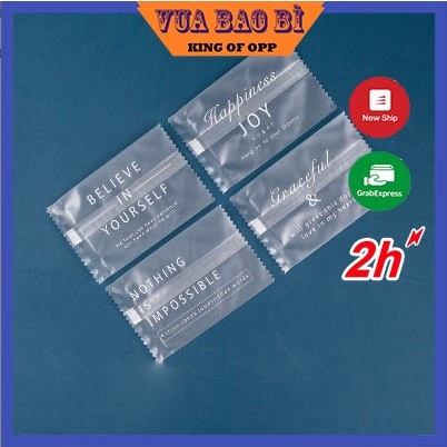 [Mã LIFE1511A giảm 10% đơn 50K] Túi đựng bánh kẹo, màu trắng Chữ tiếng anh, hàn nhiệt - BB35 - KING OF OPP