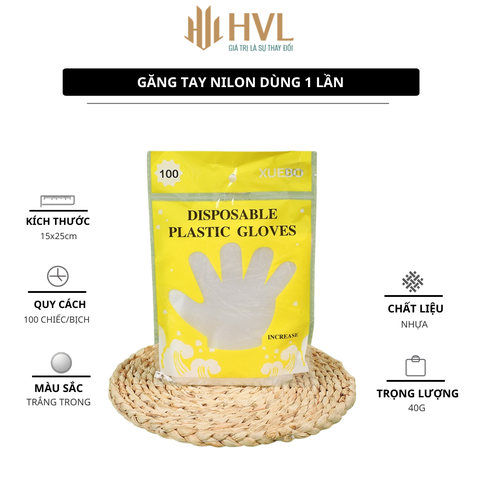 Găng tay nilon dùng 1 lần