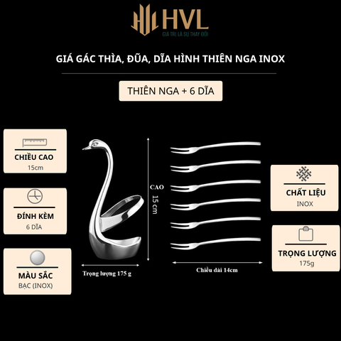 Giá gác thìa, đũa, dĩa hình thiên nga inox