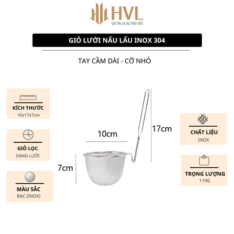 Giỏ lưới nấu lẩu inox 304