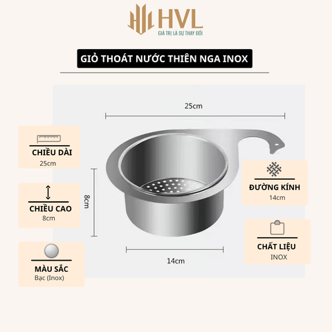 Giỏ thoát nước hình thiên nga inox