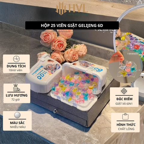 Hộp 25 viên giặt GELIJING 6D