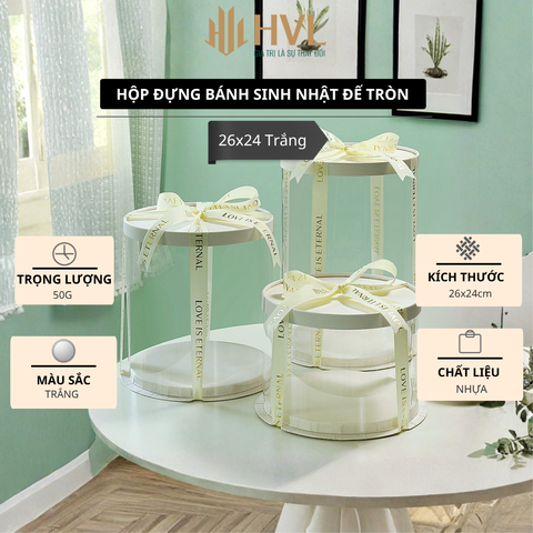 Hộp đựng bánh sinh nhật đế tròn