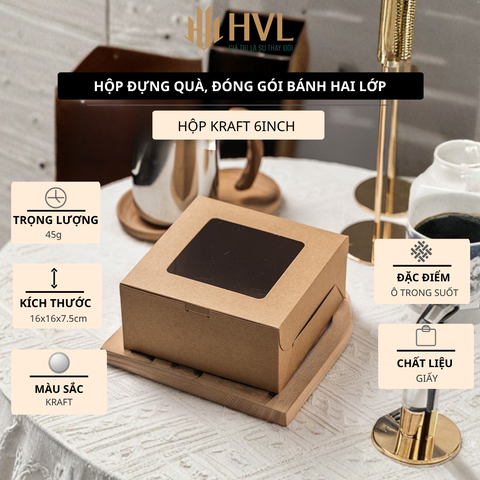 Hộp giấy trắng, đóng gói bánh hai lớp