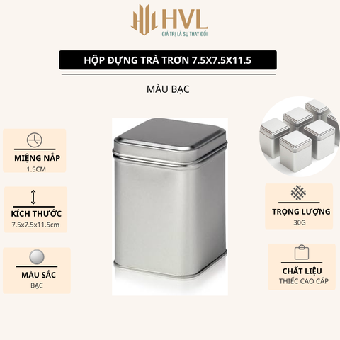 Hộp đựng trà trơn 7.5x7.5x11.5