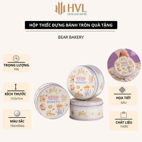 Hộp thiếc đựng bánh tròn quà tặng