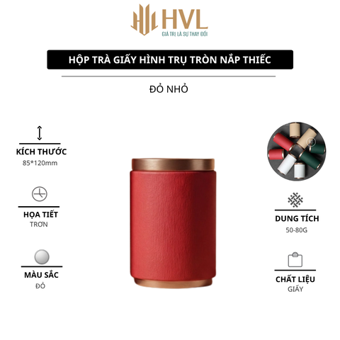 Hộp Trà Giấy Trụ Tròn Nắp Thiếc HT68 HVL- Thiết Kế Eco Cao Cấp