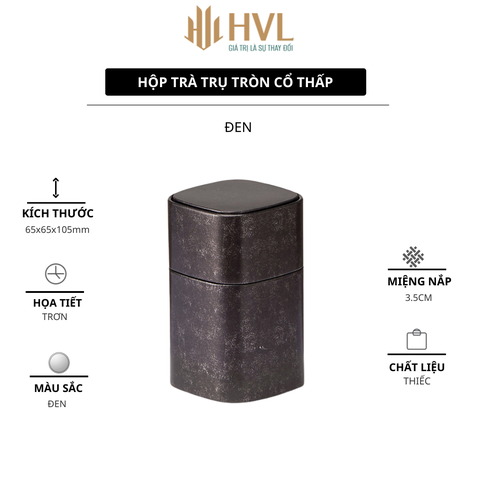 Hộp Trà Hình Trụ Vuông Cạnh Tròn HT69 HVL - Thiết Kế Hiện Đại, Sang Trọng