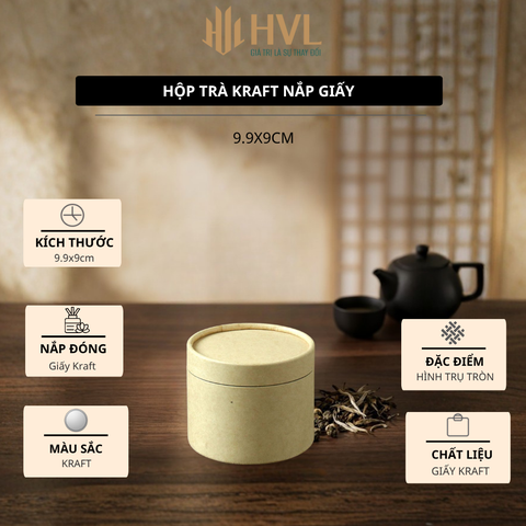Hộp đựng trà, lọ đựng hạt kho, thảo dược, chất liệu kraft nhôm nắp giấy - HVL TEA