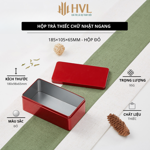 Hộp Thiếc Chữ Nhật HT93 Cao Cấp HVL - Đựng Bánh & Quà Tặng