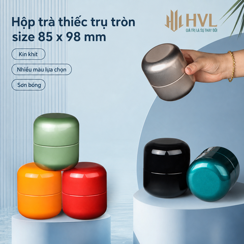 Hộp trà thiếc trụ tròn 85*98