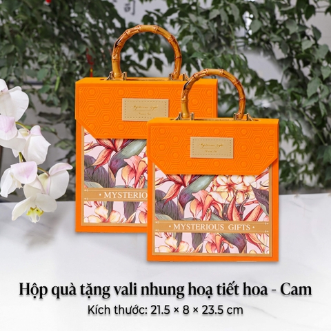 Hộp Quà Tặng Vali Nhung HT36 - Họa Tiết Hoa Sang Trọng