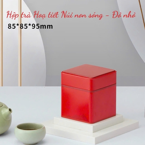 Hộp Trà Thiếc Vuông HT47 Họa Tiết Núi Non Sóng - Sang Trọng & Tinh Tế HVL