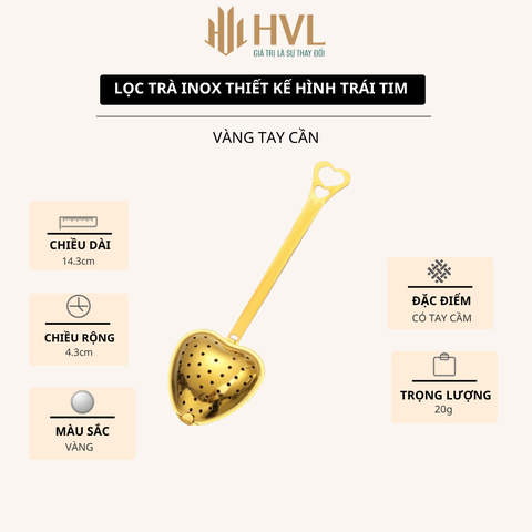 Lọc trà inox thiết kế hình trái tim làm bằng thép không gỉ
