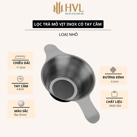 Lọc trà mỏ vịt inox lưới mịn có tay cầm tiện dụng - HVL