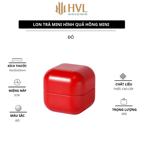 Lon trà thiếc hình quả hồng mini, hộp đựng trà nhỏ gọn mẫu mới - HVL TEA
