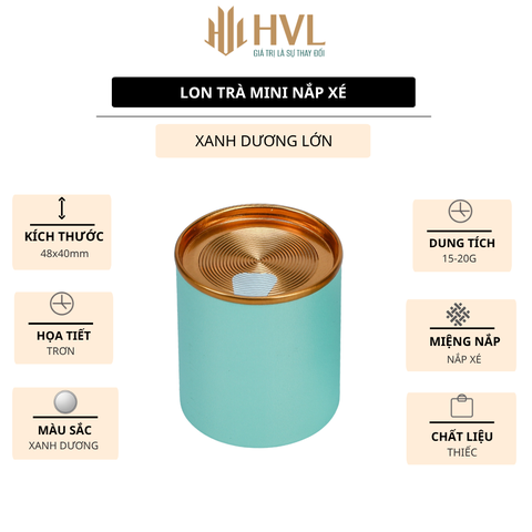 Hộp đựng trà, lon mini đựng trà nắp xé - HVL TEA