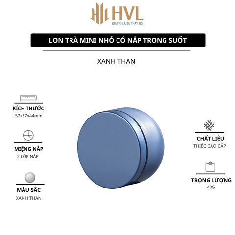 Lon trà thiếc nhỏ có nắp trong suốt, hộp trà nhỏ gọn làm quà tặng mẫu mới - HVL TEA