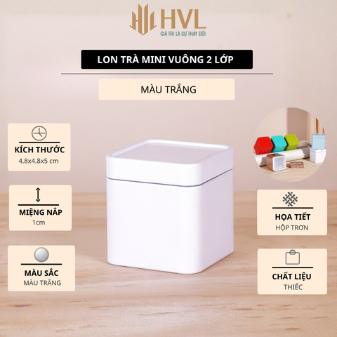 Lon trà mini vuông 2 lớp