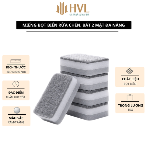 Miếng bọt biển rửa chén, bát 2 mặt đa năng