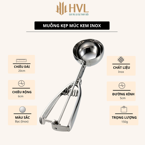 Muỗng kẹp múc kem bằng thép không gỉ