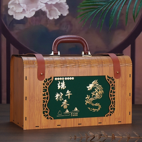 Bộ Vali Gỗ Đựng Quà Rồng Vàng Cao Cấp - Hộp Quà Tết Sang Trọng, Phong Cách Hoàng Gia